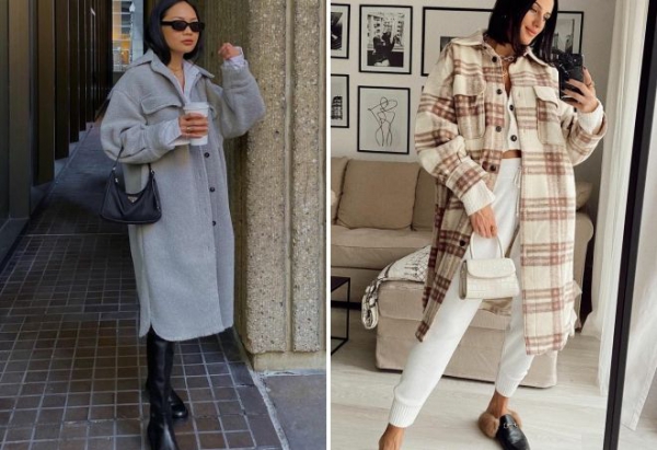 С чем носить пальто-рубашку: стильные образы с рубашкой-пальто – фото и видео
